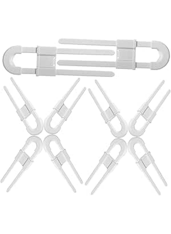 10 Pack U Shape Cabinet Door Locks Child Safety Latches Easy Install for Home Furniture - Image 1