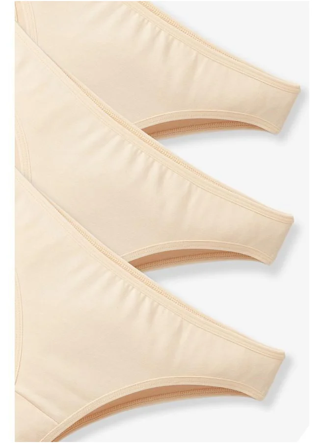 JUNE June Women 3-Pack Brazilian Panties Beige