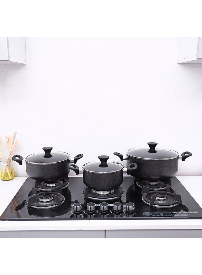 Delcasa 7Pcs Aluminum non stick cookware set Black - Image 4