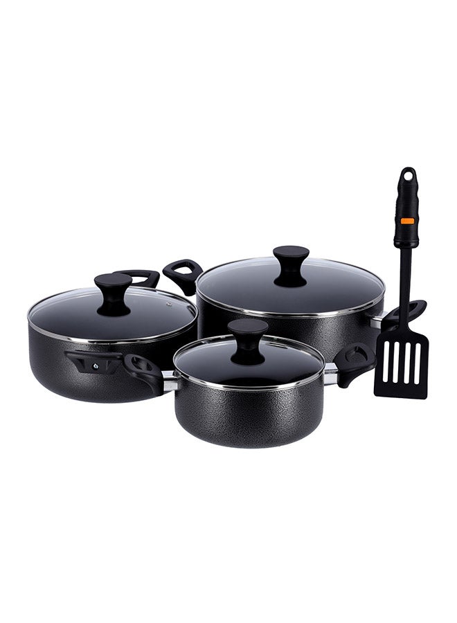 Delcasa 7Pcs Aluminum non stick cookware set Black - Image 1