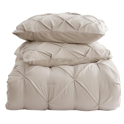 Clara Clark Linen Duvet Cover Queen Size - Pintuck Queen Duvet Cover Set, 3 Piece Double Brushed Duvet Covers with Button Closure, 1 Pinch Pleated Duvet Cover 90x90 inches and 2 Pillow Shams Luxury Bedding - Image 5