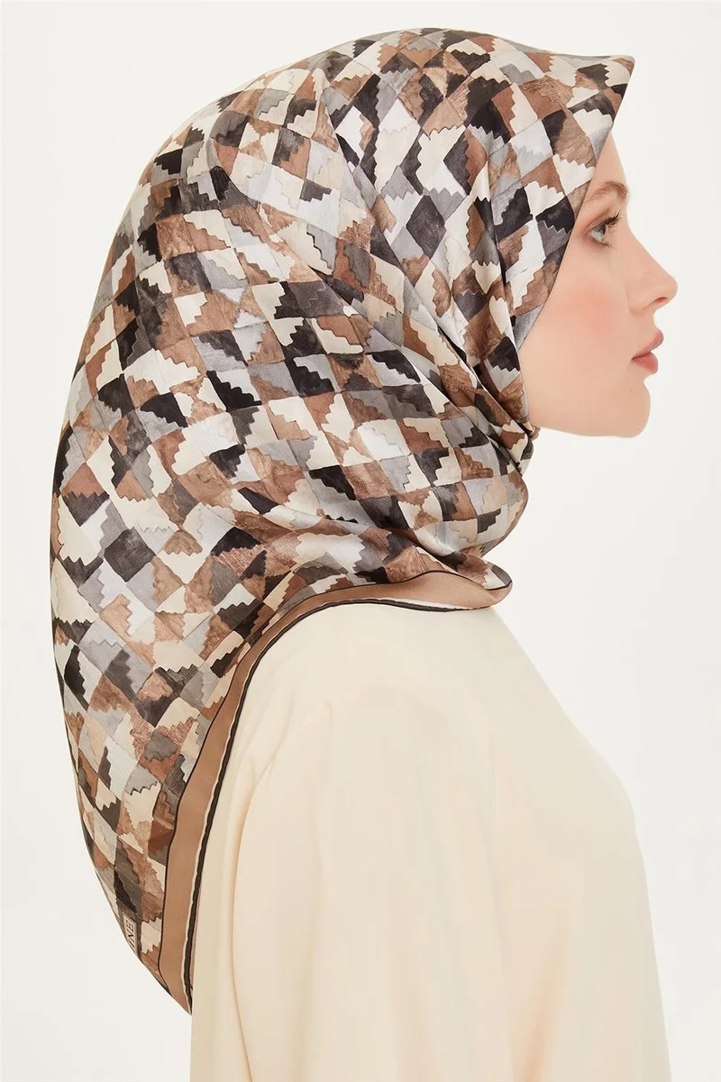 ARMINE Geometric Patterned Sura Pure Silk Scarf 9214D 82