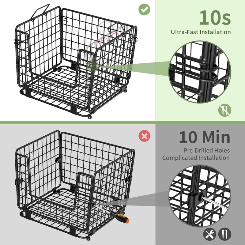 GGIU Wire Storage Basket For Kitchen Pantry and Counter - Stackable Wire Organizing Bin For Produce, Vegetable - Countertop Potato, Onion, Veggie Basket Brown - Image 4