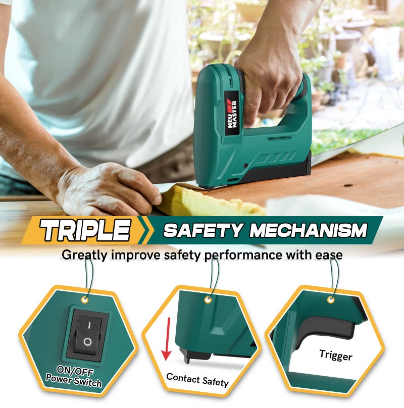 NEU MASTER Electric Staple Gun, Cordless Staple Guns with Staples & USB Charger, Heavy Duty for Upholstery, Crafts, Carpentry, Material Repair, Furniture DIY NTC0070 - Image 5
