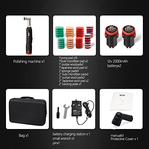 SPTA Cordless Mini Car Polisher, 12V Micro Cordless Scratches Killer Car Polisher RO/DA Mini Car Polisher for polishing, Sanding and Cleaning - Image 3