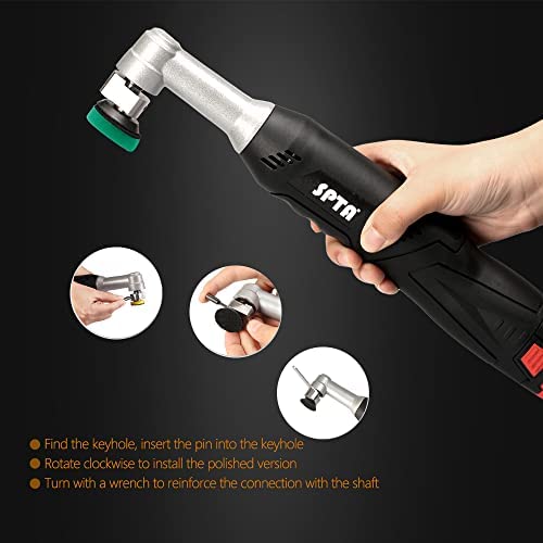 SPTA Cordless Mini Car Polisher, 12V Micro Cordless Scratches Killer Car Polisher RO/DA Mini Car Polisher for polishing, Sanding and Cleaning - Image 4