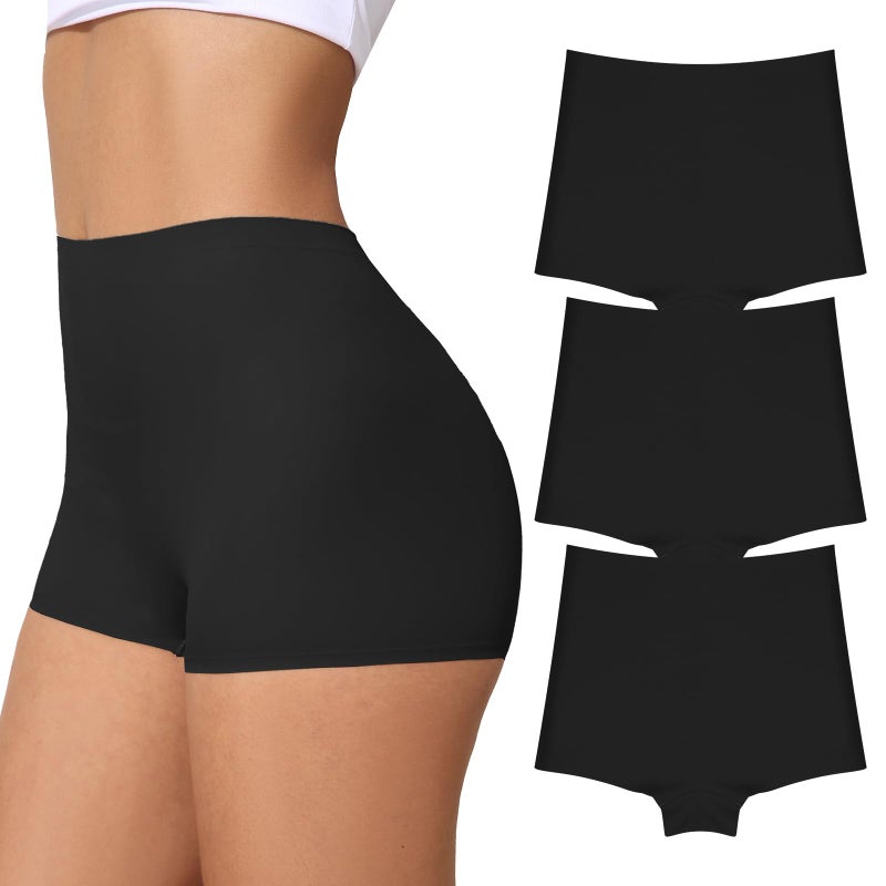 FallSweet سروال داخلي قصير للنساء بدون خطوط Seamless من FallSweet، شورتات ملساء، أسود، M - Image 1
