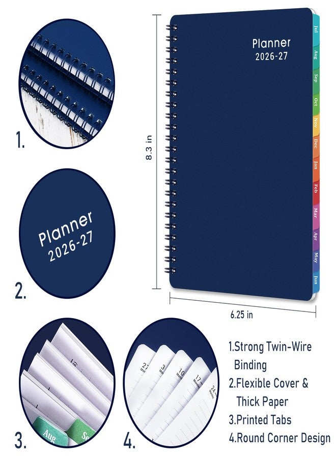 MaaIbok 2026-2027 Planner - Planner 2026-2027 with Weekly & Monthly Spreads, Jul 2026 - Jun 2027, 6.25" × 8.3", Strong Twin-Wire Binding, Round Corner, Flexible Cover, Monthly Tabs - Image 3