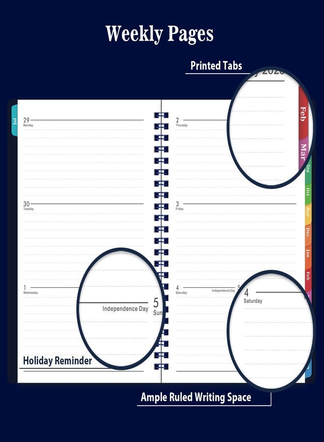 MaaIbok 2026-2027 Planner - Planner 2026-2027 with Weekly & Monthly Spreads, Jul 2026 - Jun 2027, 6.25" × 8.3", Strong Twin-Wire Binding, Round Corner, Flexible Cover, Monthly Tabs - Image 5