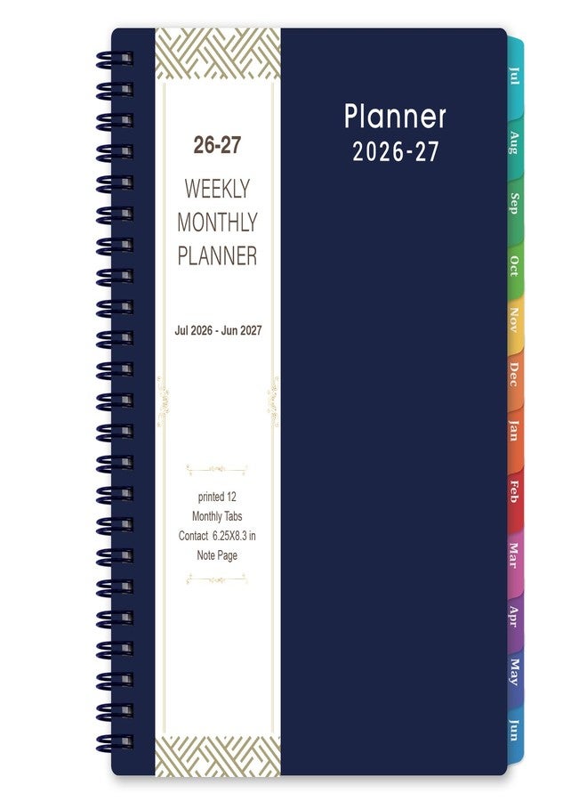 MaaIbok 2026-2027 Planner - Planner 2026-2027 with Weekly & Monthly Spreads, Jul 2026 - Jun 2027, 6.25" × 8.3", Strong Twin-Wire Binding, Round Corner, Flexible Cover, Monthly Tabs - Image 1