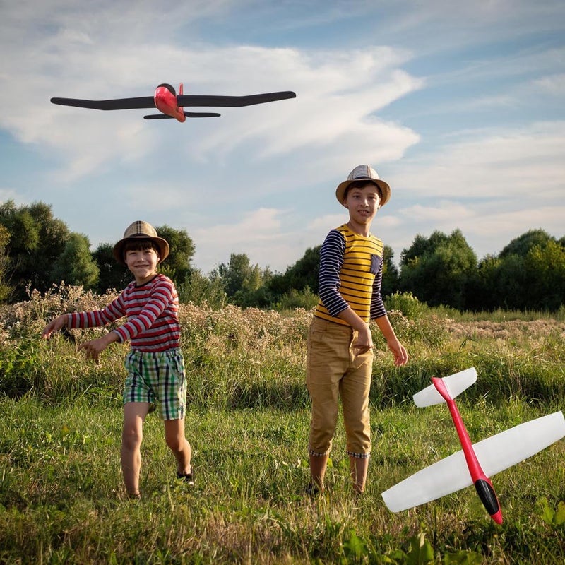 HAWK'S WORK 2 Pcs Foam Glider, 33.8" Super Large Airplane Toy Hand Throwing Plane, Outdoor Play & STEM & RC Conversion for Kids & All Age - Image 2