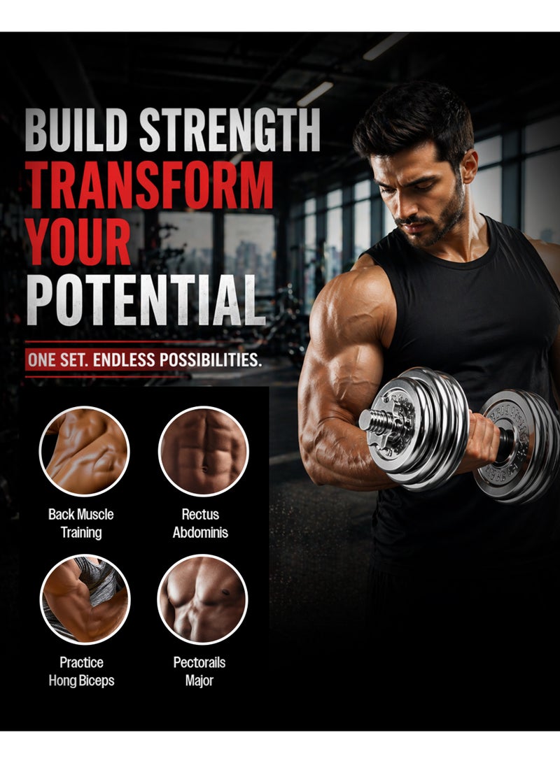 Sparnod Fitness مجموعة أوزان قابلة للتعديل من سبارنوود فيتنس SD-51 بوزن 50 كجم مع حقيبة نقل بعجلات - 2 في 1 لوحات وزن فولاذية صلبة لصالة الألعاب الرياضية المنزلية، تدريب القوة وكمال الأجسام - Image 3