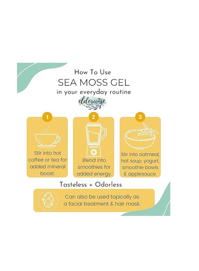 Elderwise Organics Made With Love Sea Moss | Makes 20oz of Gel | WILDCRAFTED | Raw + Non GMO | Sundried | Mineral Rich | Golden - Image 5