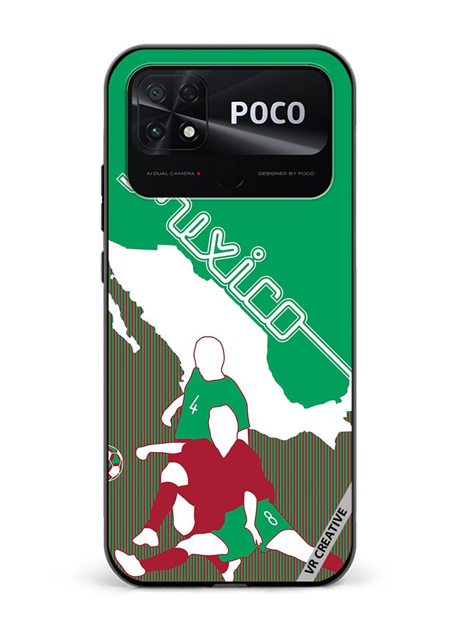 VR CREATIVE Protective Case Cover For Xiaomi Poco C40 Mexico Football Soccer Players Design Multicolour - Image 1