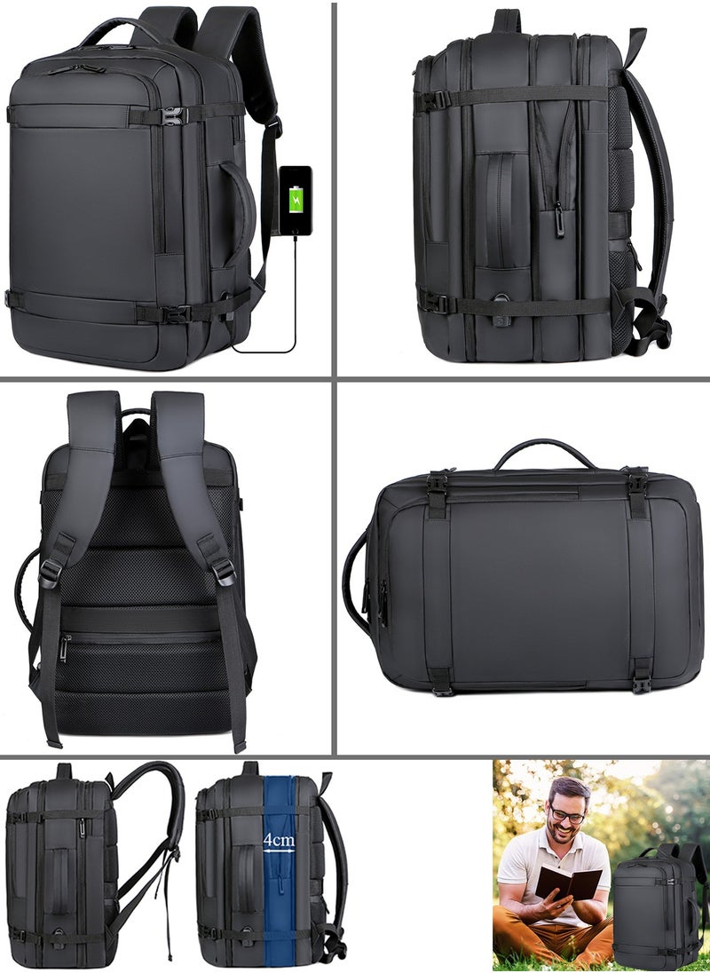 Qiccijoo Travel Laptop Backpack 35L Flight Approved Carry On Backpack for Men Women Expandable Large Luggage Backpack 17 Inch Waterproof Work Backpack Business Weekender Overnight Backpack(Black) - pzsku/Z97BB9B2BACBE9B22305DZ/45/_/1723103842/a9d35656-1357-495a-8fb3-a2f1bdb4f36c