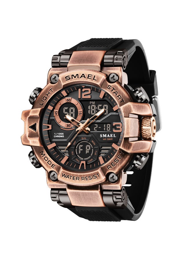 SMAEL Men's Watches Sports Outdoor Waterproof Military Watch Date Multifunction Tactics LED Face Alarm Stopwatch for Men SM-8110 - Image 1