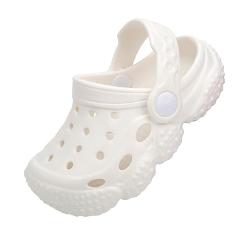 INMINPIN Baby Clogs Garden Shoes Newborn Infant Lightweight Breathable Beach Pool Sandals Non-Slip Baby Boys Girls Water Shower Summer Shoes Splay Naturally, White, 3-3.5 Years Toddler - Image 5
