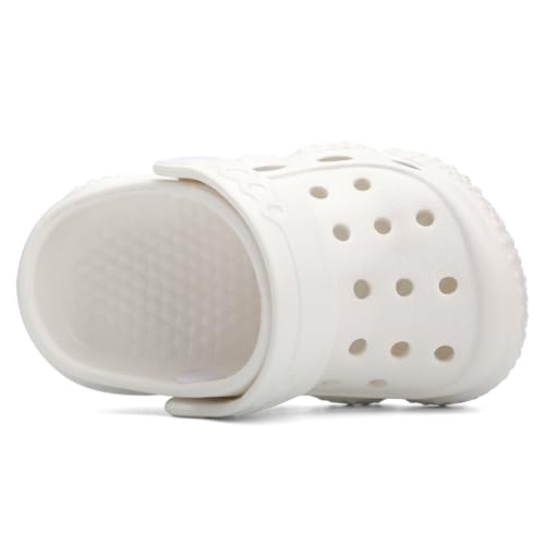 INMINPIN Baby Clogs Garden Shoes Newborn Infant Lightweight Breathable Beach Pool Sandals Non-Slip Baby Boys Girls Water Shower Summer Shoes Splay Naturally, White, 3-3.5 Years Toddler - Image 4