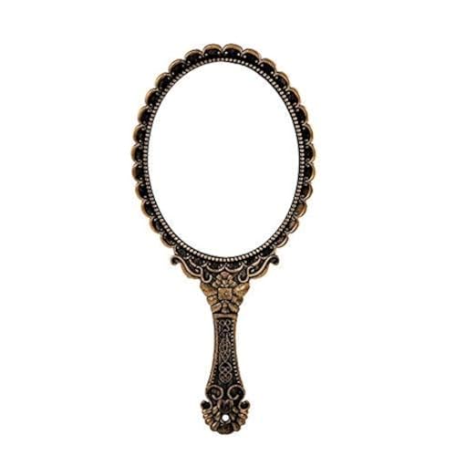 Yangshine Handheld Mirror with Handle Makeup Compact Travel Hand Mirrors Mini Vintage Make Up Hand Held Mirror Oval Purse Packet Mirror for Women Girls