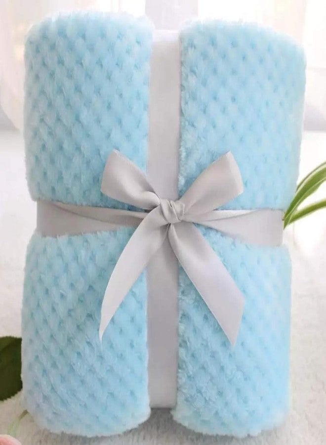 Bumtum Super Soft New Born Baby Blanket | Wrapper Sheet for Baby Boys & Baby Girls | Zigzag Pattern, Lightweight | Super Comfortable (100cm x 80cm, Blue) - Image 1