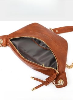 Women's Retro Fashion Chain Crossbody Bag, Ladies Chain Chest Bag Waist Bag Belt Bag, PU Leather Solid Color Shoulder Bag Handbag Sling Bag Side Bag Carry Bag(Brown) - pzsku/Z97BBCC1743FEA90FCA09Z/45/_/1696559920/515a6ec1-8364-48fa-bb22-097a021fd344