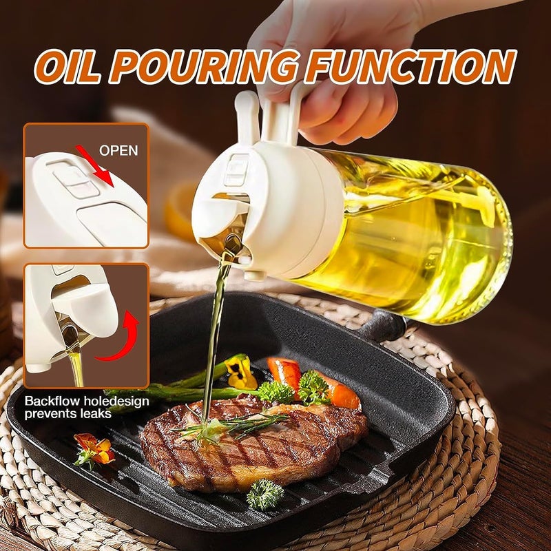 Birdline Oil Dispenser Mist Spray BottleLeakproof Seasoning BottleCooking Oil ContainerKitchen Oil Bottle 500 Ml CookingBakingKitchenBbqAir FryerSaladFryingBaking GlassMulticolor - Image 2