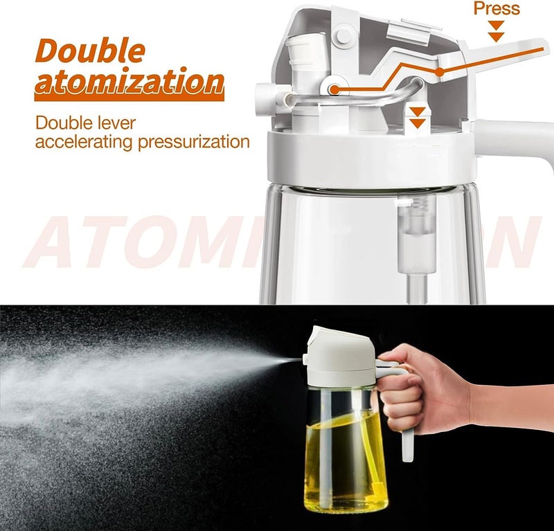 Birdline Oil Dispenser Mist Spray BottleLeakproof Seasoning BottleCooking Oil ContainerKitchen Oil Bottle 500 Ml CookingBakingKitchenBbqAir FryerSaladFryingBaking GlassMulticolor - Image 4
