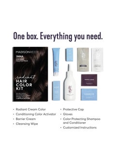 Madison Reed Madison Reed Radiant Hair Color Kit, Darkest Brown Black for 100% Gray Coverage, Ammonia-Free, 3NNA Positano Black, Permanent Hair Dye, Pack of 1  - Image 2