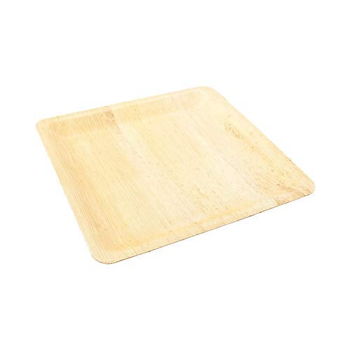 Restaurantware 9.8 x 9.8 Inch Bamboo Leaf Plates 50 Square Disposable Bamboo Plates - Sustainable heavy-duty Bamboo Leaf Bamboo Dinner Plates For Parties Wedding Banquets Or Catered Events - Image 2