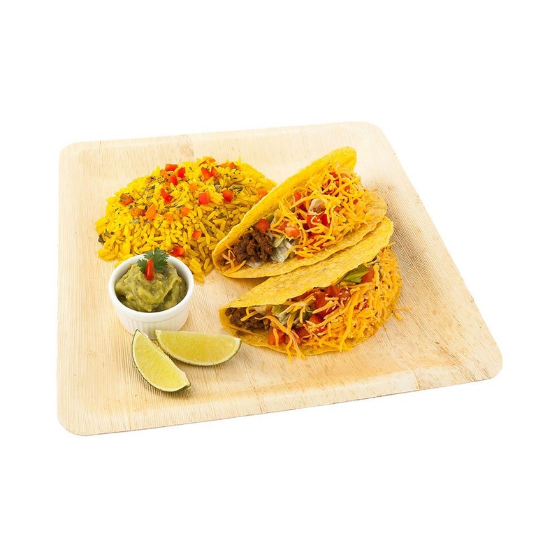 Restaurantware 9.8 x 9.8 Inch Bamboo Leaf Plates 50 Square Disposable Bamboo Plates - Sustainable heavy-duty Bamboo Leaf Bamboo Dinner Plates For Parties Wedding Banquets Or Catered Events - Image 5