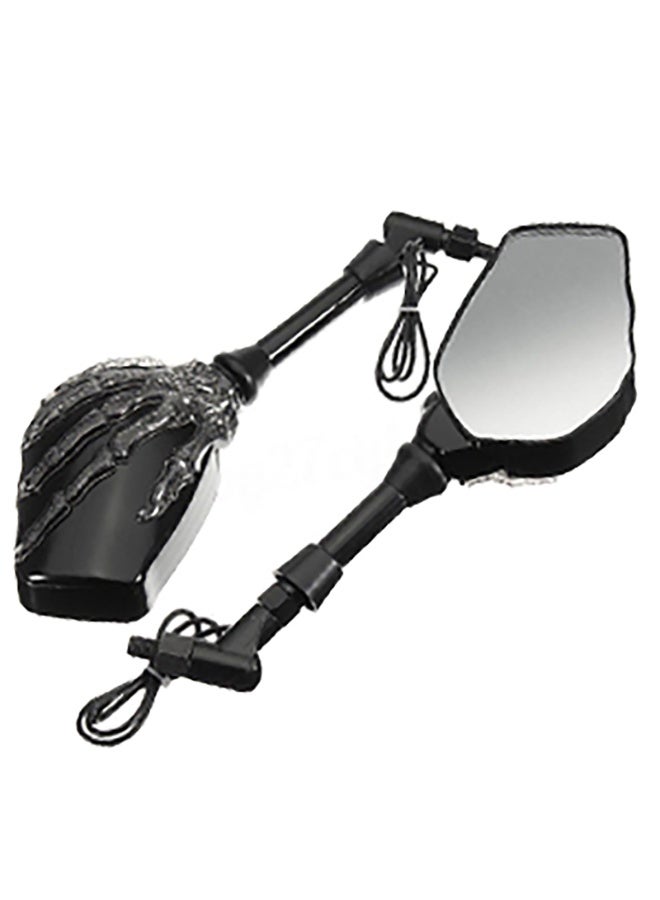 Generic Geometric Design Rearview Mirrors for Motorcycles & Scooters - Universal 8mm/10mm Fit with Adapter Bolts  - Image 5