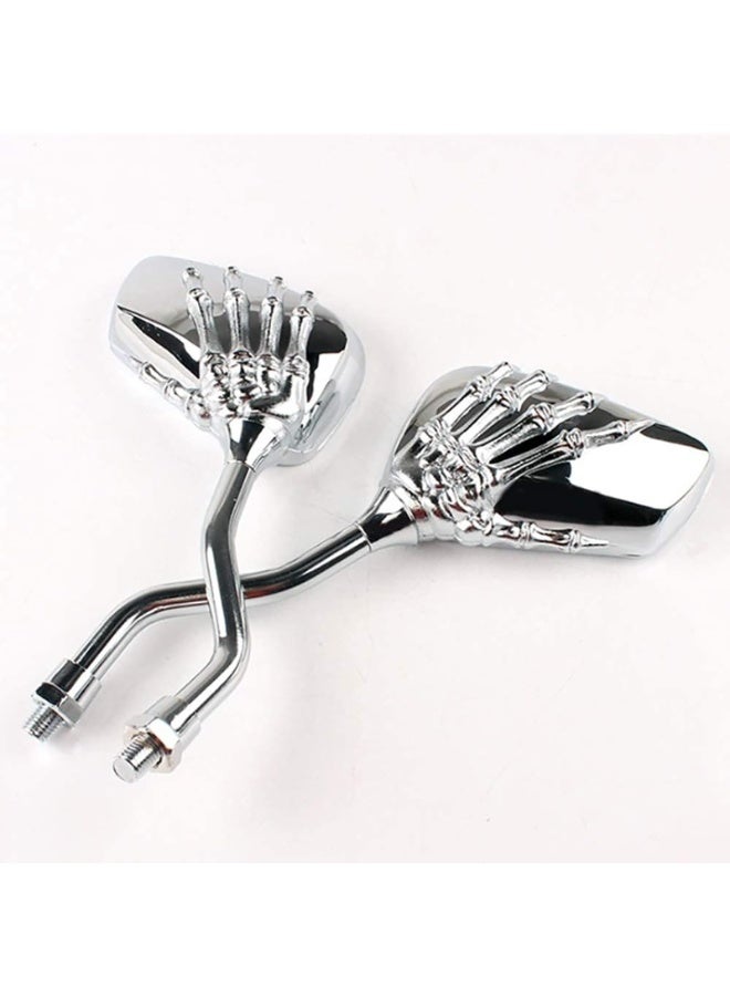 Generic Geometric Design Rearview Mirrors for Motorcycles & Scooters - Universal 8mm/10mm Fit with Adapter Bolts  - Image 3