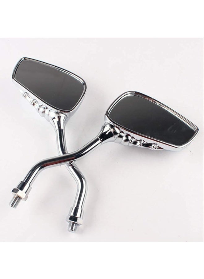 Generic Geometric Design Rearview Mirrors for Motorcycles & Scooters - Universal 8mm/10mm Fit with Adapter Bolts  - Image 4