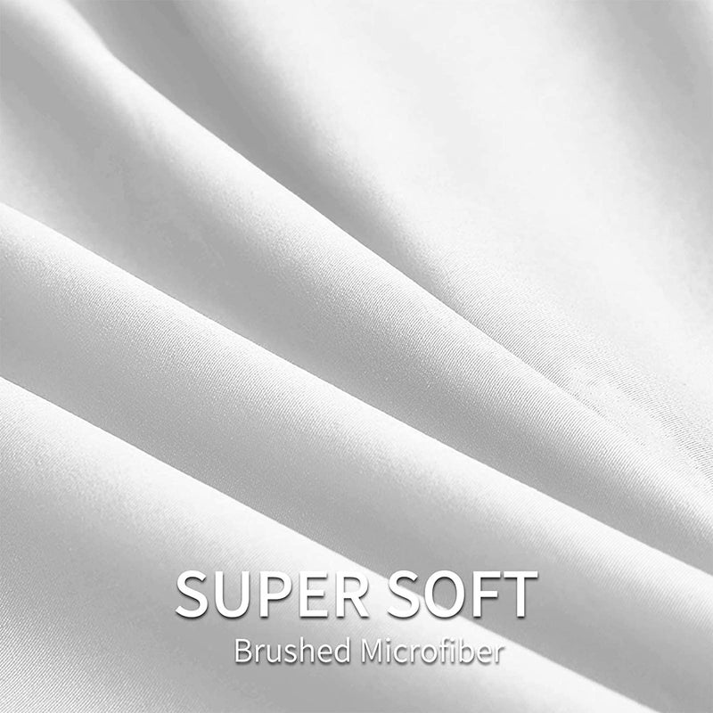 EaseHome صفائح EaseHome لسرير بحجم كوين أبيض - جيب عميق إلى 18 بوصة مرتبة 4 قطعة - صفائح الفراش الممتازة ومجموعة وسادات - ناعم إضافي - Image 5