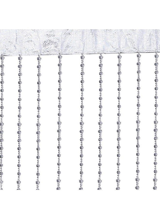 Kuber Industries Plastic Strings Bead Fancy Sparkling Door Window String Beads Thread Sheer Shear Rod Room Hanging Solid Curtain (7 x 4 ft, Silver) - CTKTC045875, Rod Pocket Curtains - Image 4