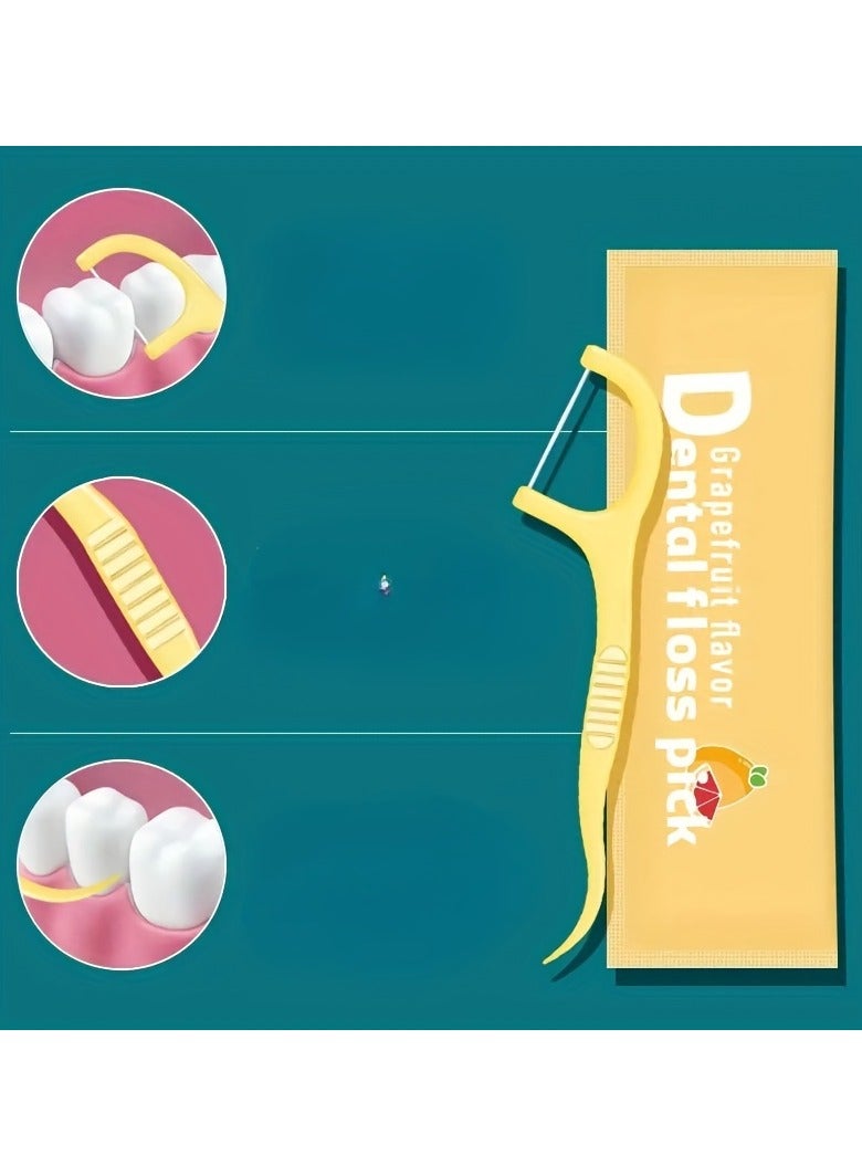 MM 50pcs/box Colorful Fruit-flavored Dental Floss With Independent Packaging, Disposable Toothpick, Portable Dental Floss For Adults - Image 4