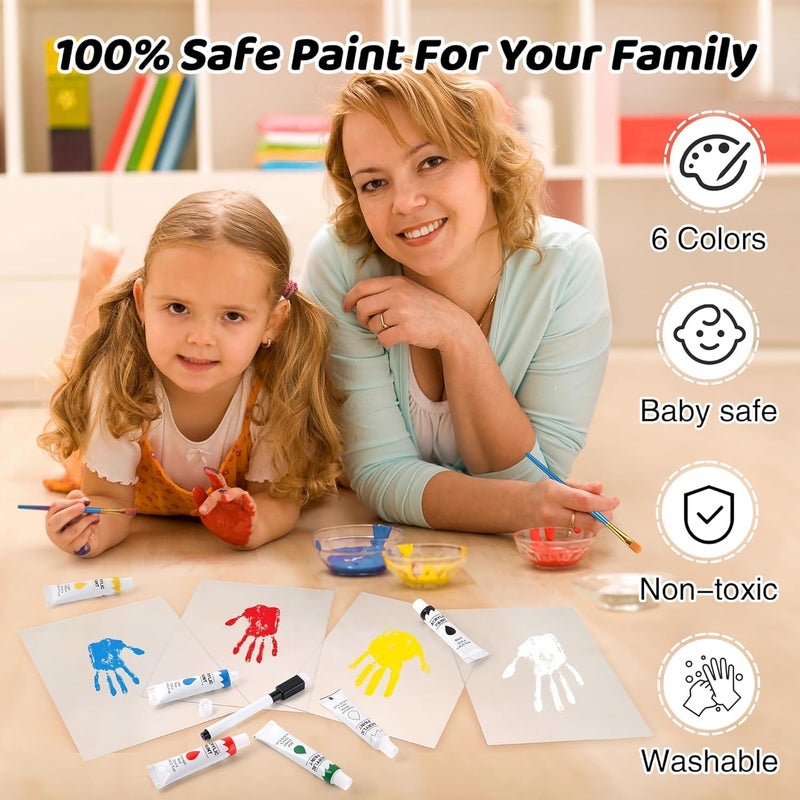 طقم بصمة اليد العائلي، إطار تذكاري DIY، طقم زينة بصمات اليد، هدايا عائلية للأجداد، الآباء الجدد، عيد الأم، عيد الأب، عيد الميلاد - Image 4