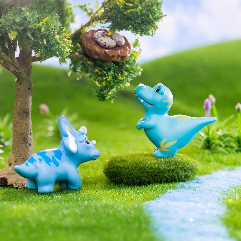MAOMIA 5 Pcs Lovely Dinosaur Figure Animal Toys Set Cake Topper, Micro Landscape Decor Fairy Garden Miniature Dinosaur Figurines Collection Playset for Christmas Birthday Gift Desk Decoration - Image 5