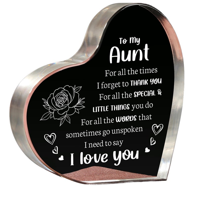Milcier Gifts for Aunt Auntie Gift Ideas Best Love You Auntie Acrylic Keepsake Birthday Mothers Day Christmas Gifts for Aunt from Nephew