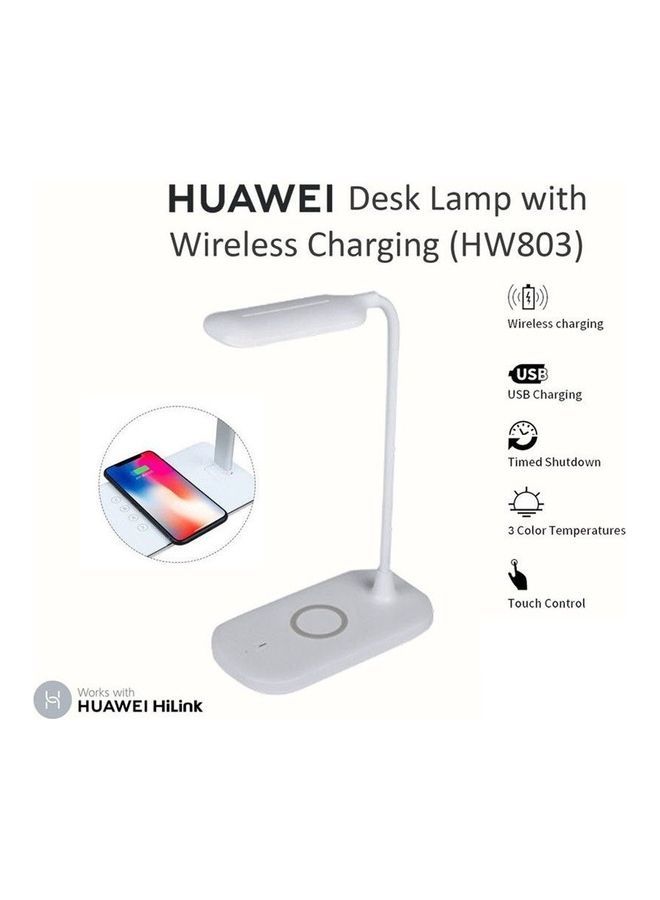 NIBEMINENT Wireless Charging Table Lamp (HW803) White  - Image 3
