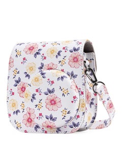 Y&D Protective & Portable Case Compatible with fujifilm instax Mini 11/ 9/ 8/ 8+ Instant Film Camera Accessory Pocket and Adjustable Strap (Flowers White)  - Image 1