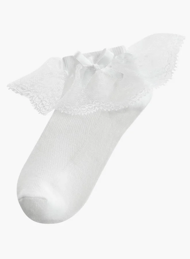 Flora Bella By Shoexpress Pack of 3 Flora Bella Girls Socks with Lace Frill Ramadan Collection