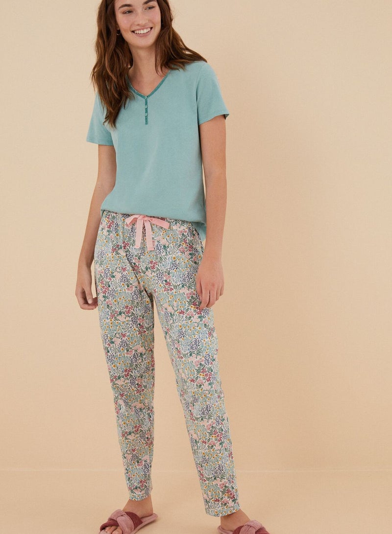 ومن سيكريت بنطال بخصر عالي وطبعات ازهار - Image 2