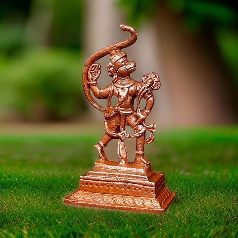 SEARCHERS PARADISE SEARCHERS PARADISE Copper Idols India 21 inches Handmade Little Hanuman 36Grams Patina Antique Finish Pack of 1 Piece - Image 4