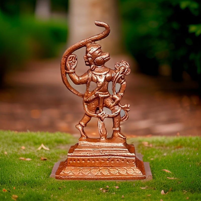 SEARCHERS PARADISE SEARCHERS PARADISE Copper Idols India 21 inches Handmade Little Hanuman 36Grams Patina Antique Finish Pack of 1 Piece - Image 1