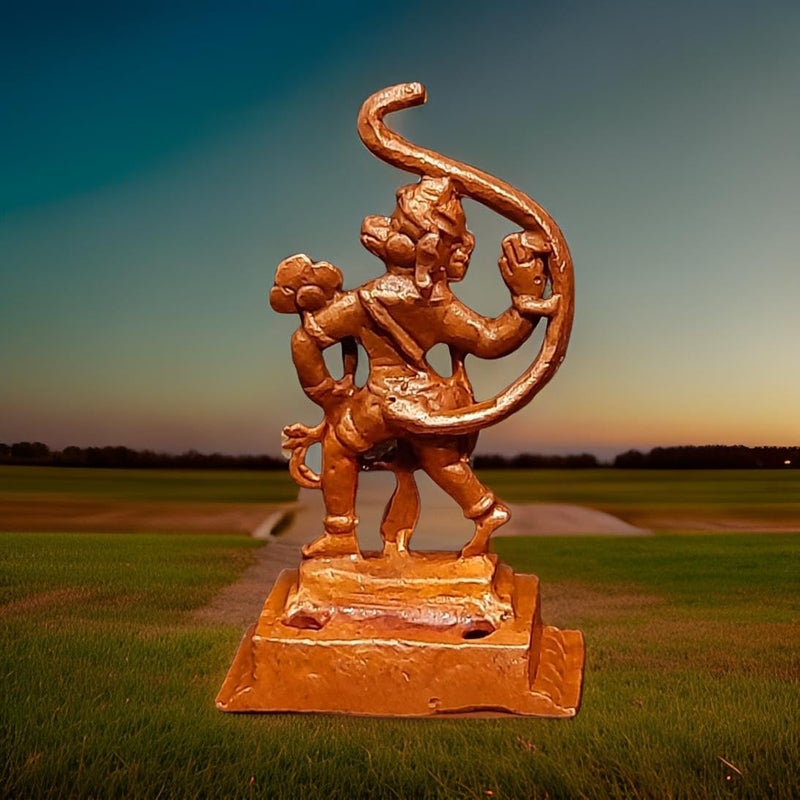 SEARCHERS PARADISE SEARCHERS PARADISE Copper Idols India 21 inches Handmade Little Hanuman 36Grams Patina Antique Finish Pack of 1 Piece - Image 5