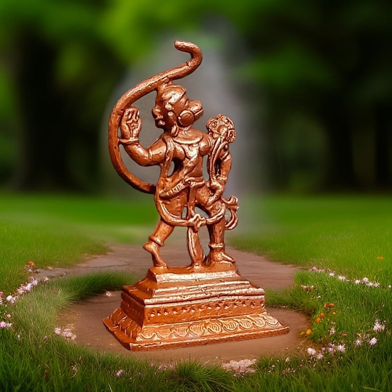SEARCHERS PARADISE SEARCHERS PARADISE Copper Idols India 21 inches Handmade Little Hanuman 36Grams Patina Antique Finish Pack of 1 Piece - Image 3