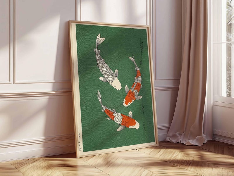 TNESSENTIAL Japanese Koi Fish Art Print, Minimalist Zen Decor - Image 2