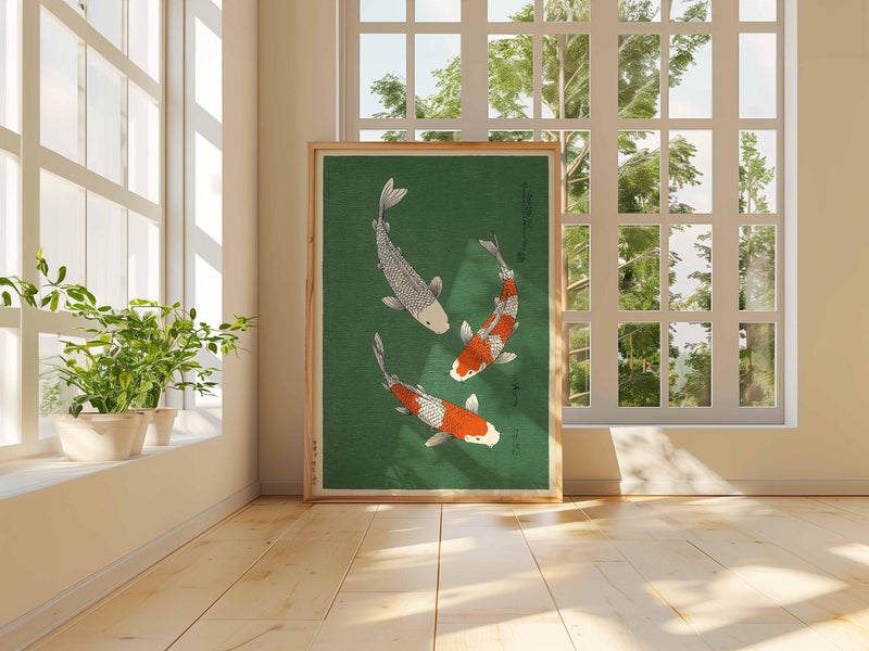 TNESSENTIAL Japanese Koi Fish Art Print, Minimalist Zen Decor - Image 4