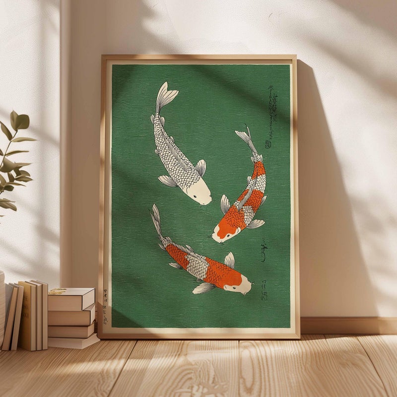 TNESSENTIAL Japanese Koi Fish Art Print, Minimalist Zen Decor - Image 5